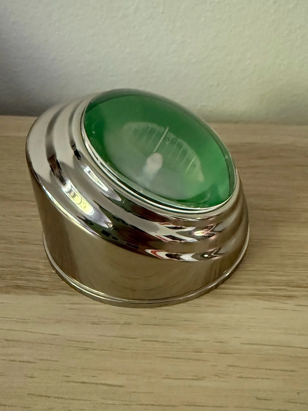 Pottery Barn Green Desk Clock Silver Tone Mantel Shelf Decor